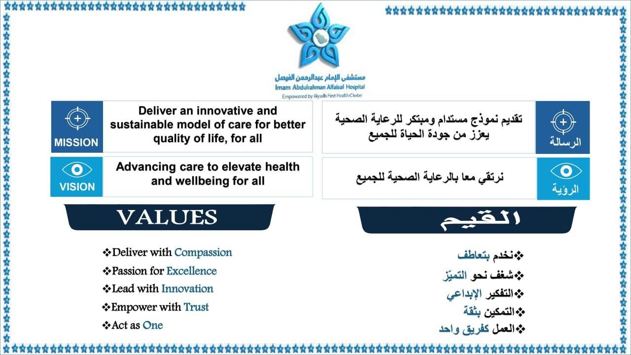 الرؤية والرسالة والقيم